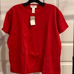 Jones New York Women's Red Short Sleeve Shirt NWT